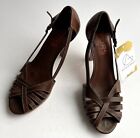 Michael Kors Brown Woven Strappy Wooden Heels, Size 8 (US)