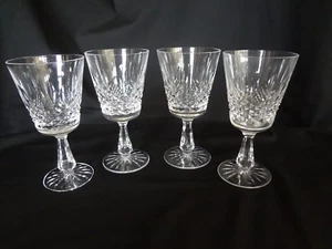 Waterford Crystal - Kenmare - Set of 4 Criss=Cross Cutl Water Goblets - Picture 1 of 7