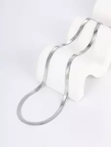 8.3mm Real Stainless Steel Silver Flat Snake Chain Necklace Women Men 18.1"'' - Picture 1 of 6