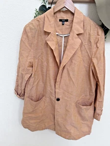 Drew Damen Jacke Blazer Leinenmischung Einknopf Orange Größe L - Bild 1 von 14
