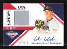 2020 Panini USA Stars & Stripes Collegiate Cole Wilcox Jersey Auto #'d /395