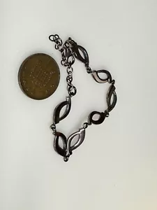 Sterling Silver 925 Bracelet Jewellery White Enamel 6.62g - Picture 1 of 6