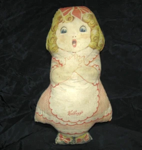 Antique Primitive Old Kellogg's Goldilocks Cloth Rag Dolly Doll Advertising - Picture 1 of 7