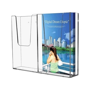 Clear Acrylic Wall Mount Brochure Holder 2x(4x6 inches) Literature Leaflet Stand - Picture 1 of 7