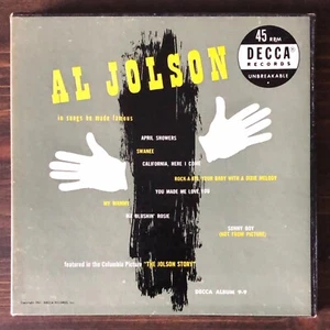 Vintage 45 RPM Decca 9-9 - Al Jolson Songs He Made Famous - Bild 1 von 15