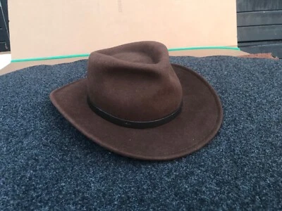 Woolrich 100% Wool Felt Brown Crushable Water Repellent Outback/Cowboy Hat Med. - Image 1 of 4
