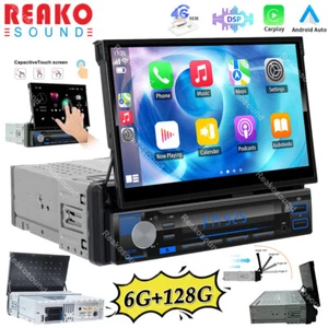 6+128G 7'' 8Core Carplay Automatic Retractable Car Stereo Radio GPS WIFI RDS DSP - Picture 1 of 24