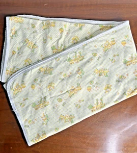 Vintage Carters Coperta Bambino Giallo Bianco Verde Clown Treno Jacks 36x36" - Foto 1 di 5