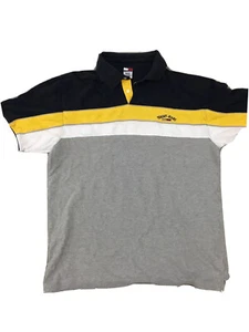 Polo Tommy Hilfiger Tommy Jeans XL Rayas Azul Amarillo Años 90 De Colección - Imagen 1 de 4