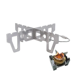 Alcohol Stove Bracket Stainless Steel Stove Cross Stand Rack For Outdoor Camping - Picture 1 of 9