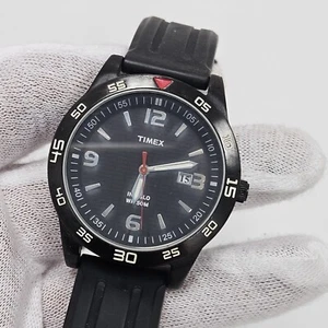 Men’s Black Timex Date Sports Analog Wrist Watch - Picture 1 of 6