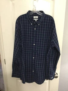 Croft & Barrow Men's XXL Tall Blue Plaid Flannel Long Sleeve Shirt Button Up - Picture 1 of 4