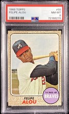 1968 Topps #55 Felipe Alou PSA 8
