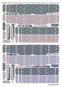 Aviattic ATT48027 1/48 Fokker DVII 4-5 color lozenge faded lilac to pink tape x2 - Picture 1 of 1