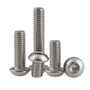 Viti a brugola testa esagonale con tappo a bottone M3 M4 - acciaio inox A2 304 - Foto 1 di 7