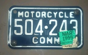 CONNECTICUT MOTORCYCLE LICENSE PLATE - Picture 1 of 1