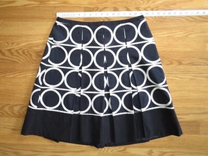 Gonna donna Ann Taylor blu navy plissettata lunghezza ginocchio taglia 8 100% cotone/foderata - Foto 1 di 9