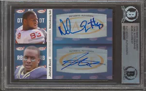 Lions Ndamukong Suh & Jahvid Best Signed 2010 Sage Squared Dual #A46 RC BAS Slab - Picture 1 of 2