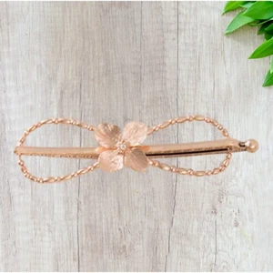 Lilla Rose Flexi - Clip 3355 Posie Oro Rosa Barrette Niquelado - Imagen 1 de 1
