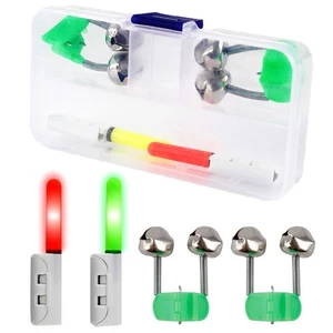 CASTSTRIKE Fishing Bite Alarm Kit Clip On LED Light Rod Tip Strike Alert Night - Picture 1 of 7