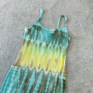 Young Fabulous & Broke grün/blau gerippt tailliert Maxi Sommerkleid Wmns L - Bild 1 von 5