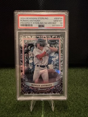 2024 Bowman Sterling Roman Anthony BSP34 Sterling Silver Refractor /100 PSA 10  - Image 1 of 3