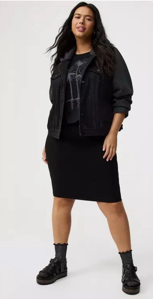 $48 PARA SAIA CYNTHIA STRETCH RAYON POLIÉSTER LIGEIRAMENTE AJUSTADA TAMANHO 10 - Imagem 1 de 4