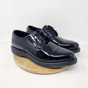 Dr Martens Shoes Womens 7 Trulia Black Patent Leather Oxford Punk Goth Creeper - Picture 1 of 13