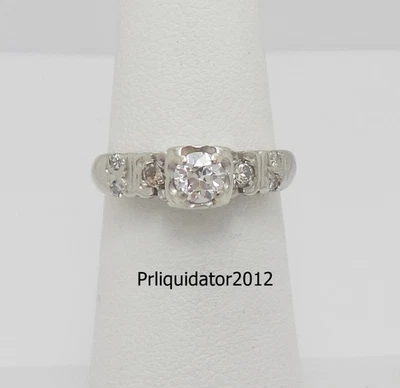 Vintage 1/3CT Natural Diamond Engagement Wedding Bridal Ring 14K Yellow Gold - Image 1 of 4