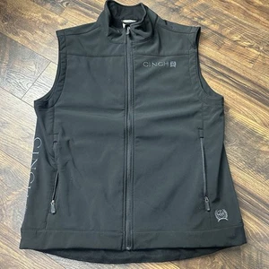 Cinch Bonded Vest Mens Large Full Zip Black Concealed Carry Bonded Fleece - Picture 1 of 9