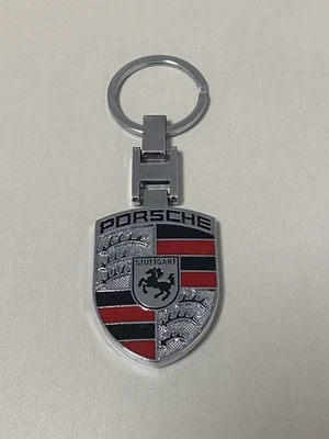 Zinc Alloy Key Chain for Car Keys Shield Emblem Silver for Porsche - Image 1 of 2