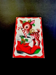 1 Coronation EMPTY BOX, Once Held 21 VTG Xmas Greeting Cards Adorable Deer Fawn - Picture 1 of 3