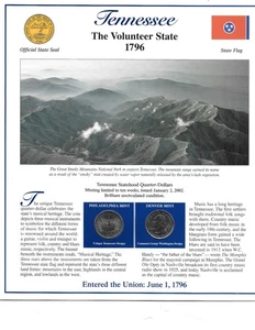 2002 Tennessee P&D Postal Commemorative Society Statehood Quarters & Stamps - Picture 1 of 2