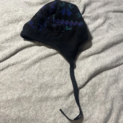 VTG LL Bean Multicolor Fleece Beanie Hat Ear Flaps USA Made Size S/M - Image 1 of 4