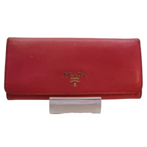 Prada Milano Rosa Leder Continental Flap Geldbörse Clutch Damen Frauen - Bild 1 von 10