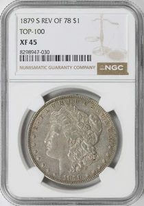 1879-S Rev of 78 $1 TOP-100 Morgan Silver Dollar $1 NGC XF45 - Picture 1 of 4