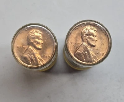 1959 D Lincoln Memorial Penny Roll Red BU Uncirculated Sealed Roll Coin #A373 - Image 1 of 3