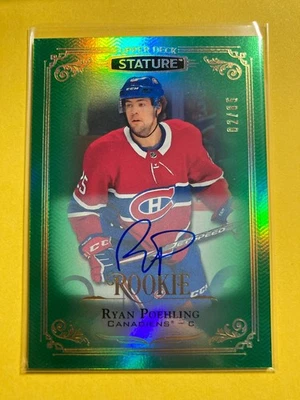 2019-20 Upper Deck Stature Autograph Green #159 Ryan Poehling RC 02/85 - Image 1 of 2