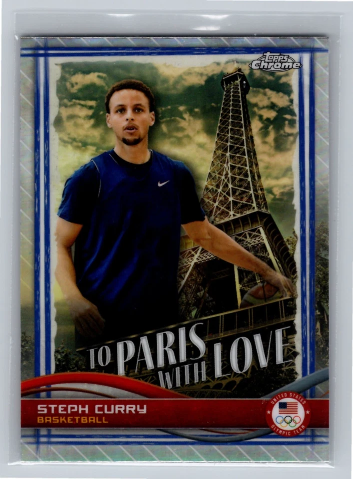 Stephen Curry 2024 Topps Chrome US Olympics To Paris With Love #PL-4 USA - Image 1 of 2