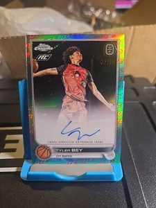 2022-23 Topps Chrome OTE Overtime Elite Aqua & Red Refractor/99 Tyler Bey Auto - Imagen 1 de 2
