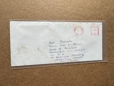 Sierra Leone Meter Cover to US +Meter Tyep#B2 +No Year Variety +US Embassy +Letr - Image 1 of 2