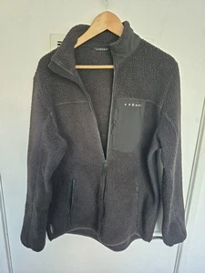 Fohn Black Men's Fleece Jacket Size Large Preowned - Picture 1 of 14