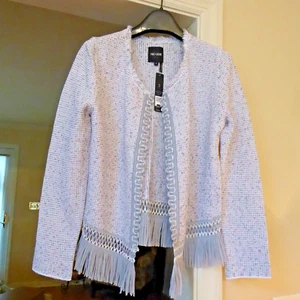 Nic & Zoe frange corto donna aperto davanti vestito maglione cardigan giacca taglia US SM - Foto 1 di 19