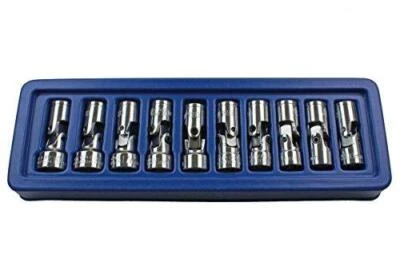 US PRO 10pc 12 point 3/8'' Flexible Universal Joint Socket Set 10mm to 19mm UJ - Image 1 of 4