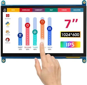 7 Inch 1024×600 Touchscreen for Raspberry Pi Mini Portable Monitor for Raspberry - Picture 1 of 9