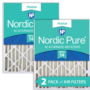 Nordic Pure 20x20x4 (3 5/8) Pleated MERV 14 Air Filters 2 Pack - Picture 1 of 6