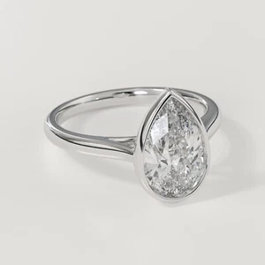 2.50 CT Pear Lab Grown Diamond Engagement Ring IGI Certified  VS1 14k White Gold - Picture 1 of 13
