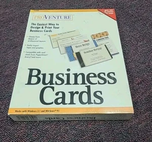 ProVenture Business Cards Design Print CD Software Windows 3.1/Windows 95 - Picture 1 of 15
