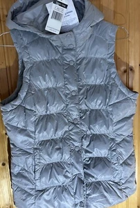 White Sierra Gray Hooded Puffer Vest Size Small Women’s - Picture 1 of 6