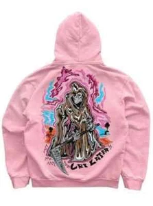 Warren Lotas Crying Reaper Pink Hoodie Stomach It Now Cry Later Size Small BNWT - Picture 1 of 4